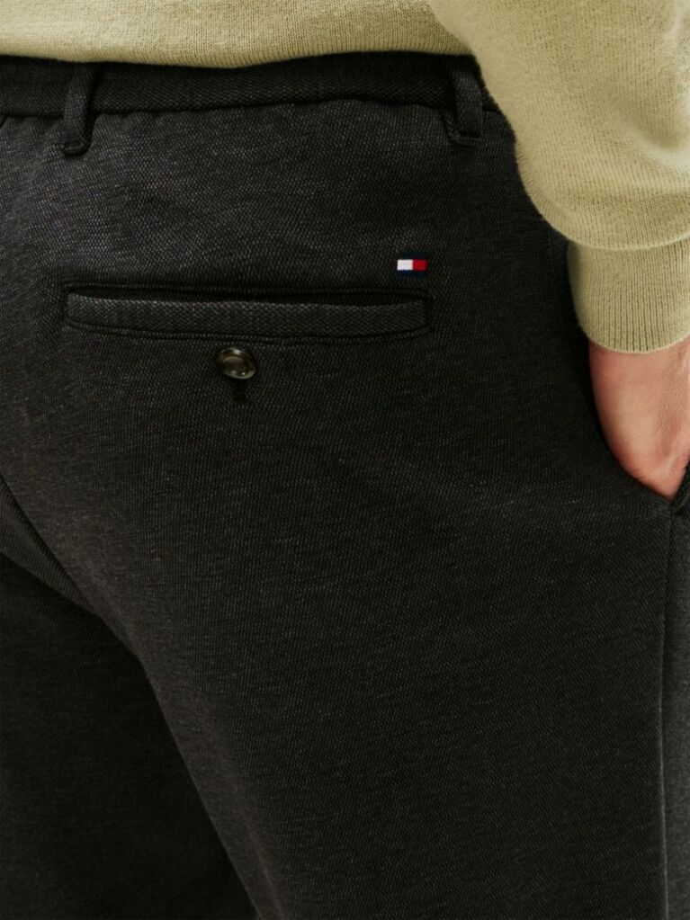 Grey Harlem Interlock Knit Pique Tapered Leg Trousers  Men