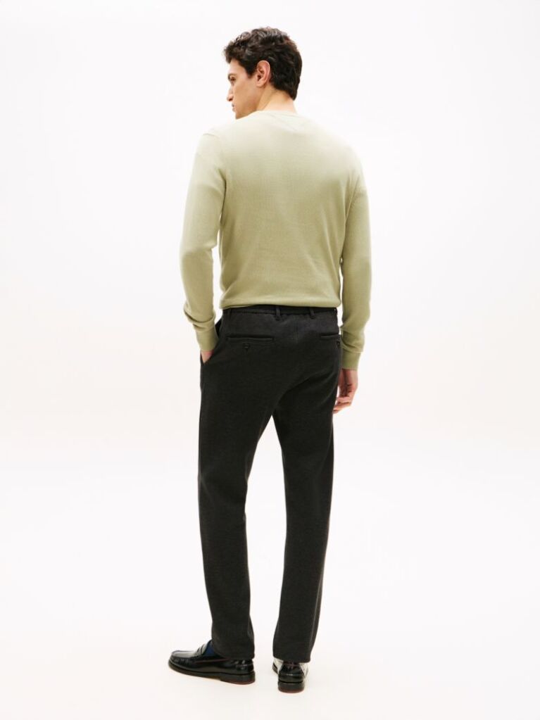 Grey Harlem Interlock Knit Pique Tapered Leg Trousers  Men