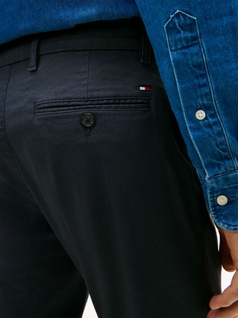 Blue Bleecker Textured Print Slim Trousers  Men