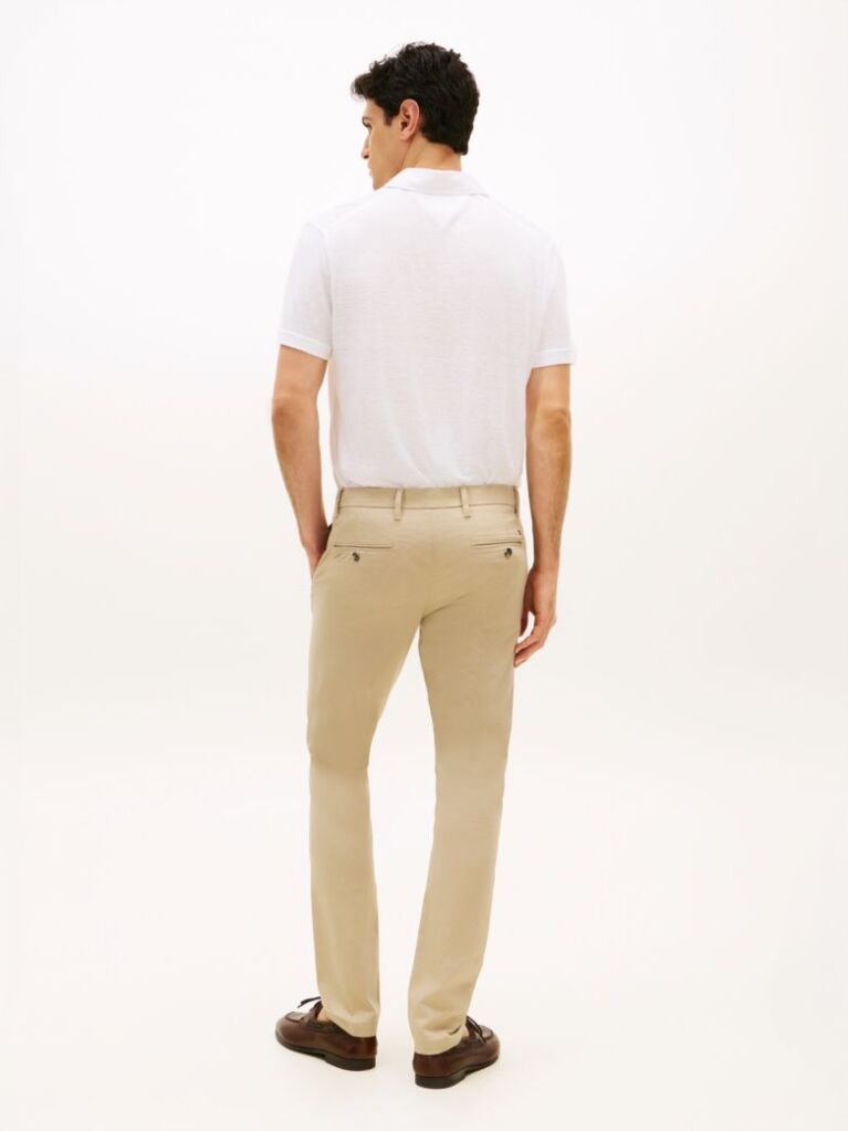 Beige Bleecker Textured Print Slim Trousers  Men