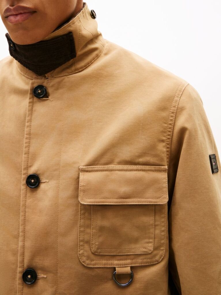 Beige Relaxed Waxed Barn Jacket  Men