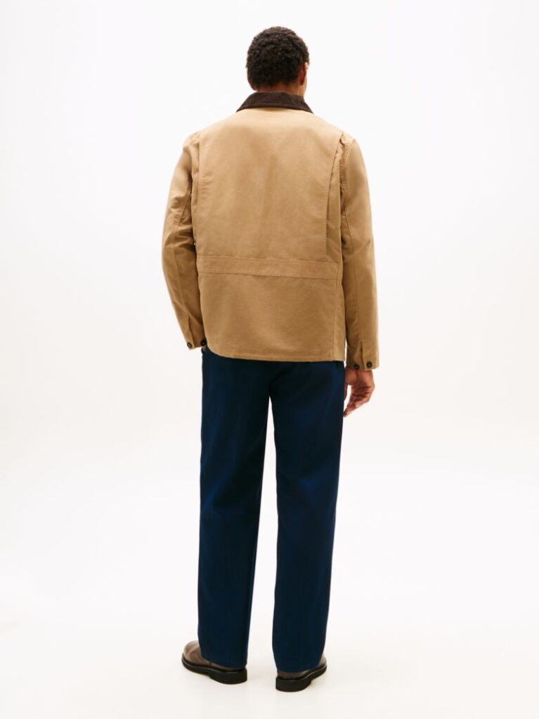 Beige Relaxed Waxed Barn Jacket  Men