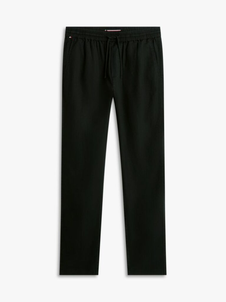 Black Harlem Tapered Leg Linen Blend Chinos  Men