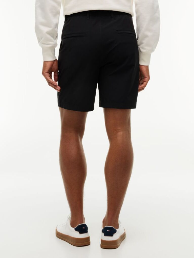 Black Dover Flag Embroidery 8" Inseam Chino Bermuda Shorts  Men