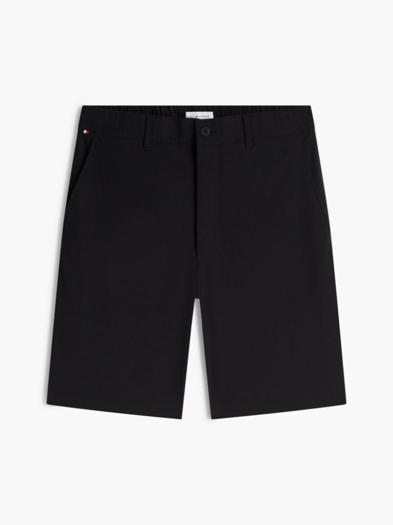 Black Dover Flag Embroidery 8" Inseam Chino Bermuda Shorts  Men