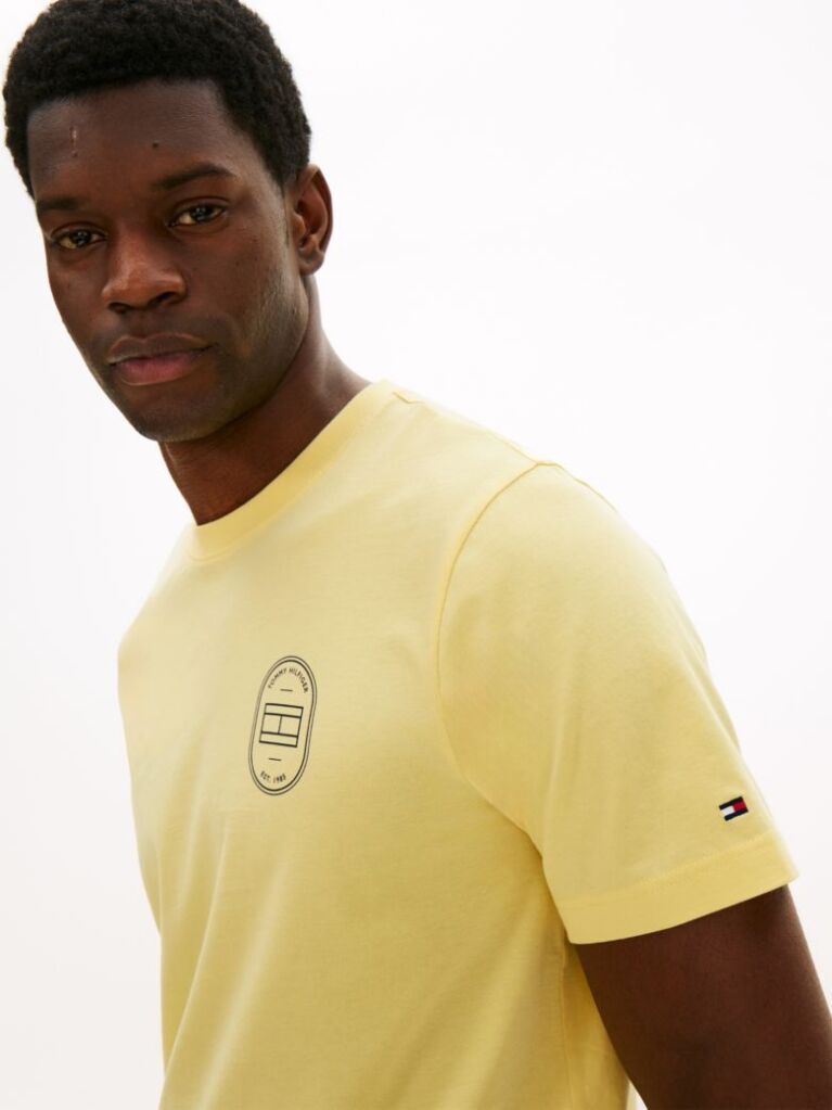 Yellow Logo Crew Neck T-Shirt  Men