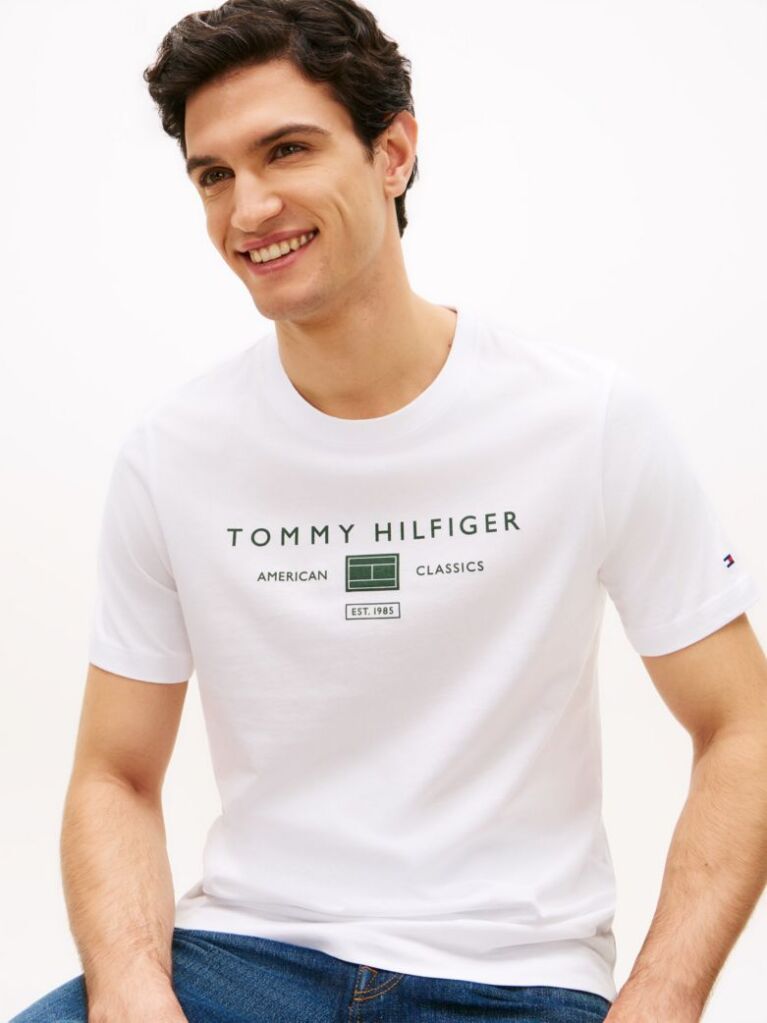 White Jersey Logo T-Shirt  Men