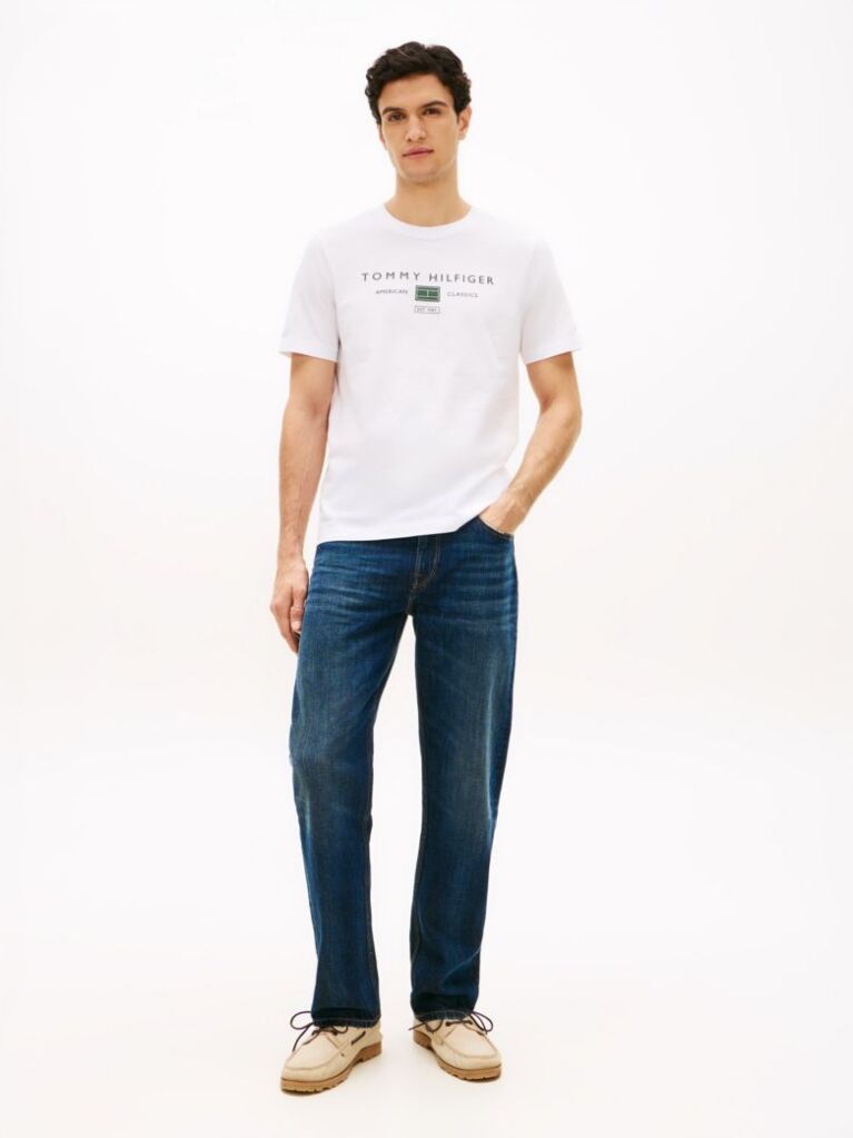 White Jersey Logo T-Shirt  Men