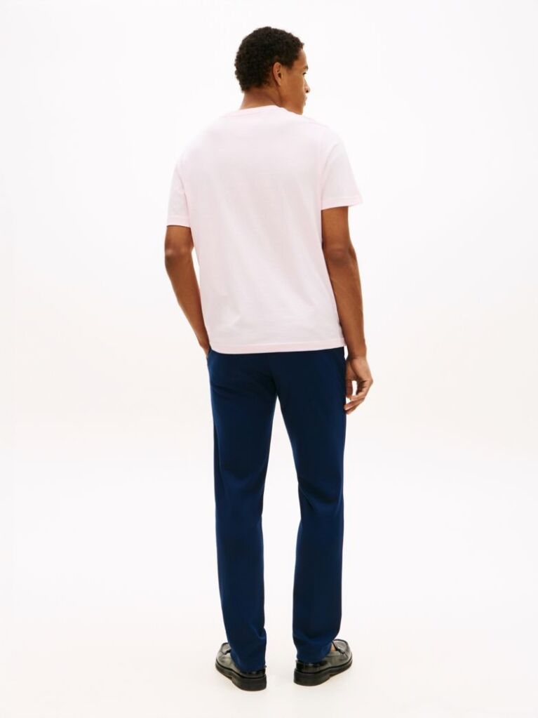 Pink Logo Embroidery Jersey Crew Neck T-Shirt  Men