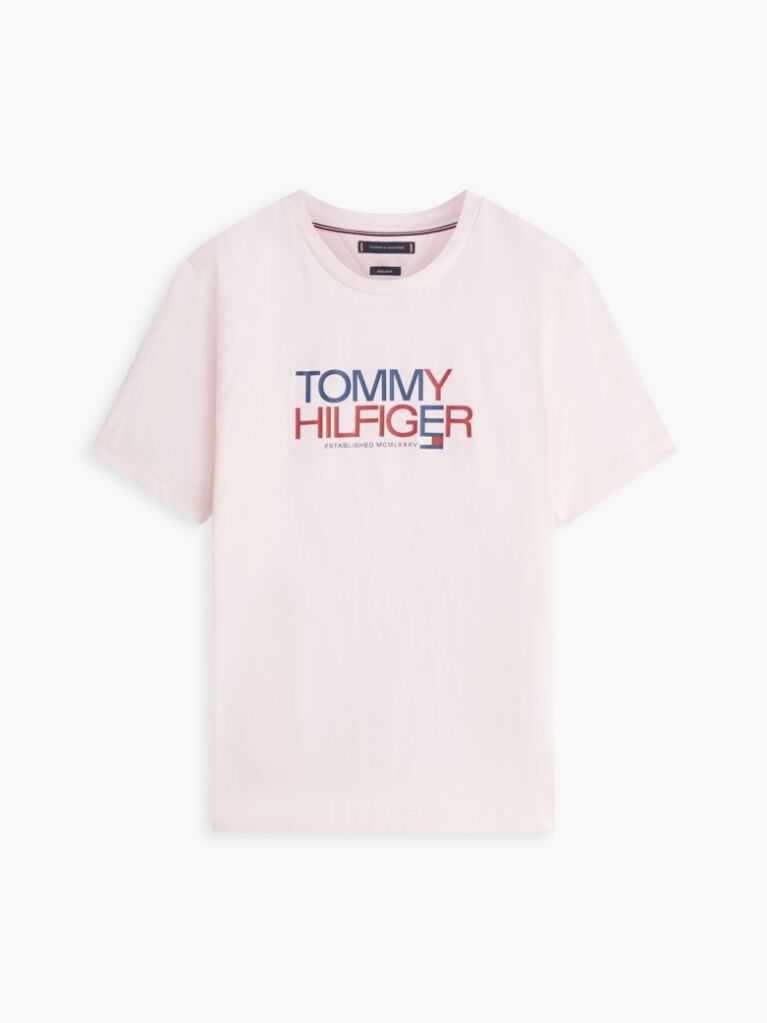 Pink Logo Graphic Crew Neck T-Shirt  Men