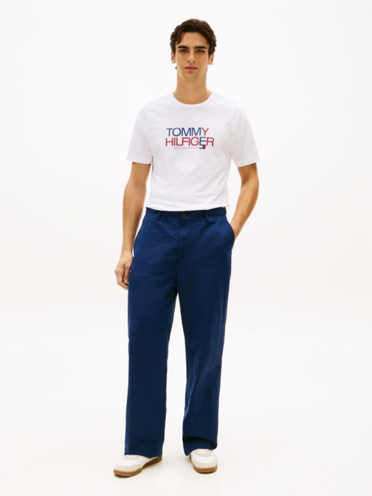 White Logo Graphic Crew Neck T-Shirt  Men