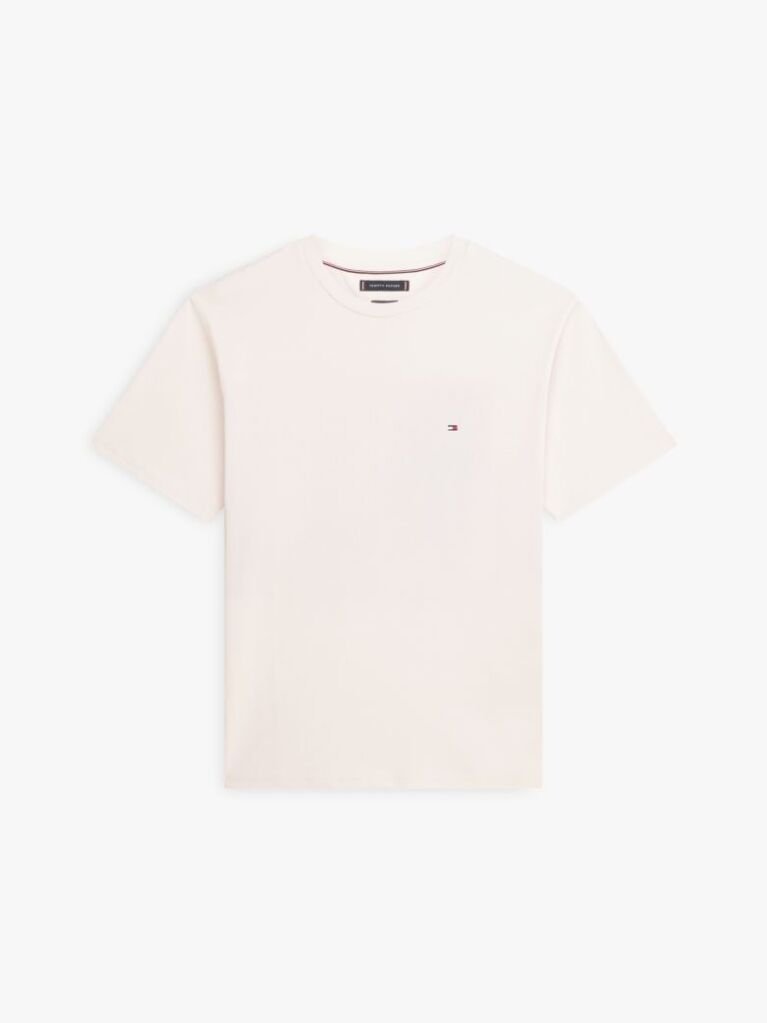 Μπεζ Άνετο T-Shirt Με Κεντητό Σημαιάκι  Άνδρες