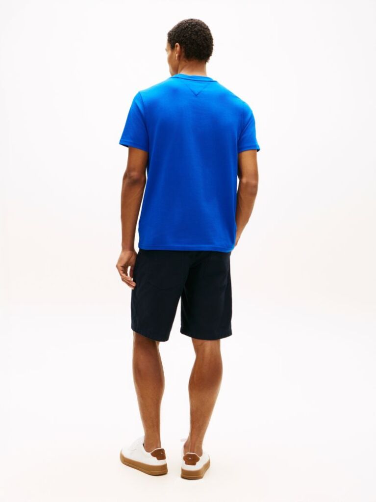 Blue Multicolour Logo Graphic Crew Neck T-Shirt  Men