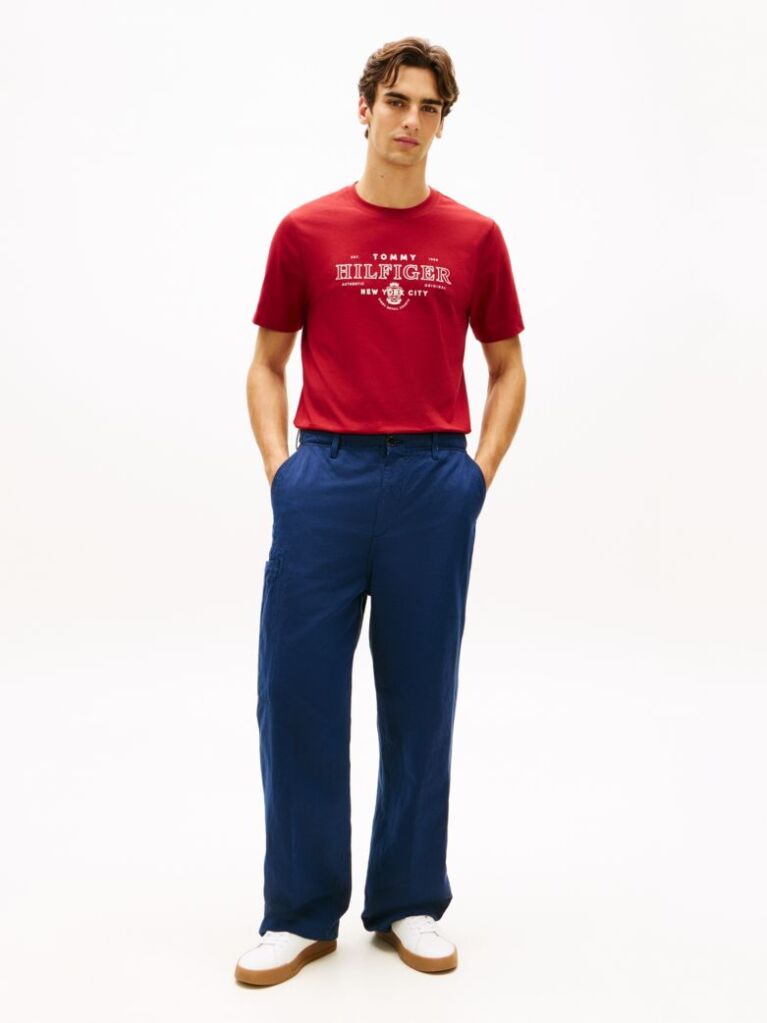 Red Heritage Graphic Crew Neck T-Shirt  Men