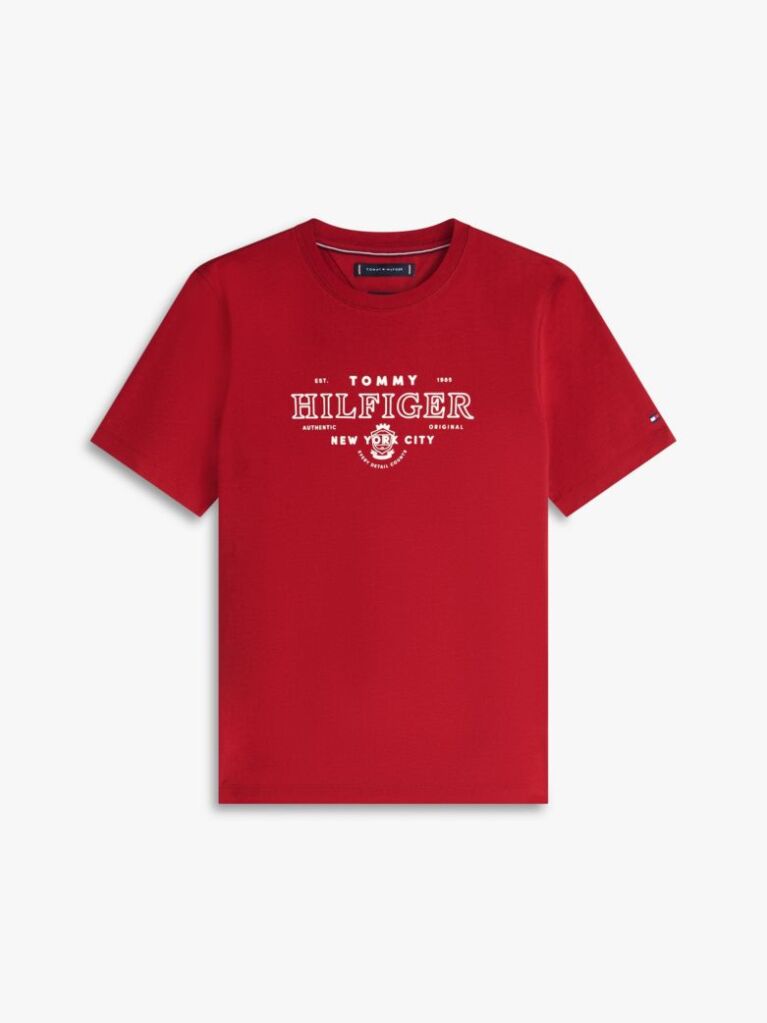 Red Heritage Graphic Crew Neck T-Shirt  Men