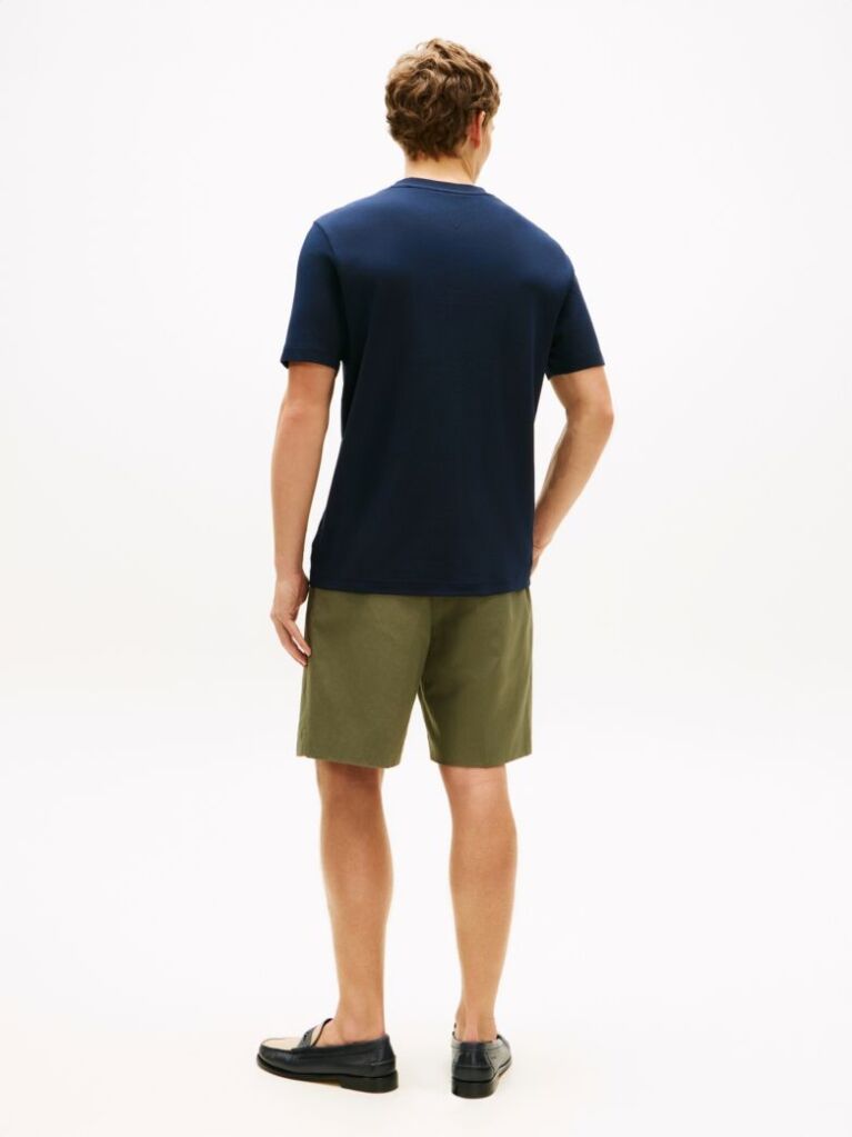 Blue Tonal Logo Embroidery Crew Neck T-Shirt  Men