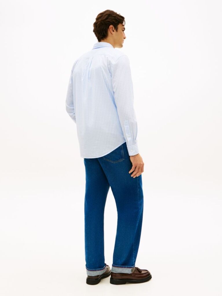 Μπλε Καρό Πουκάμισο Σε Κανονική Γραμμή  Άνδρες
