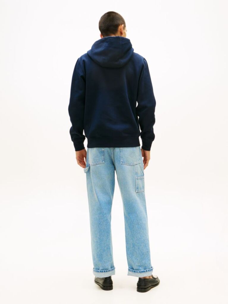 Blue Logo Terry Drawstring Hoody  Men