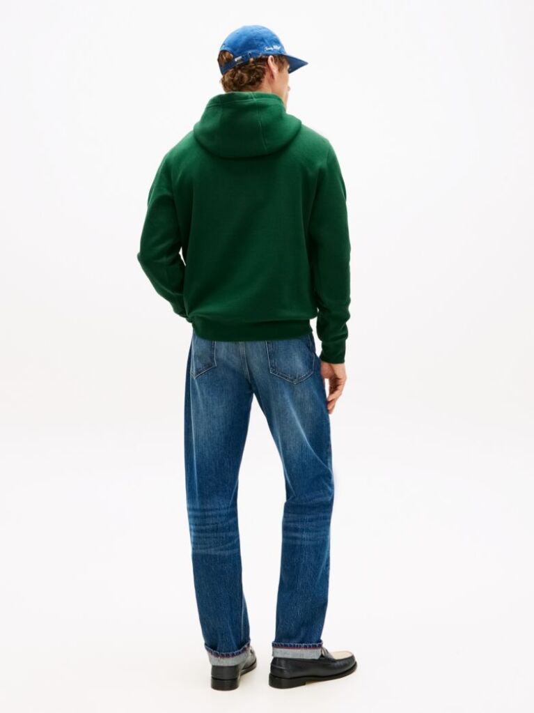 Green Logo Terry Drawstring Hoody  Men