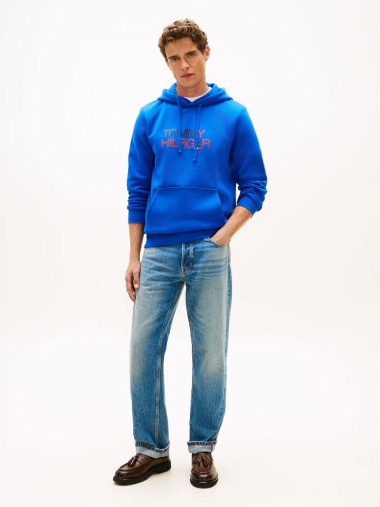 Blue Logo Graphic Hoody  Men