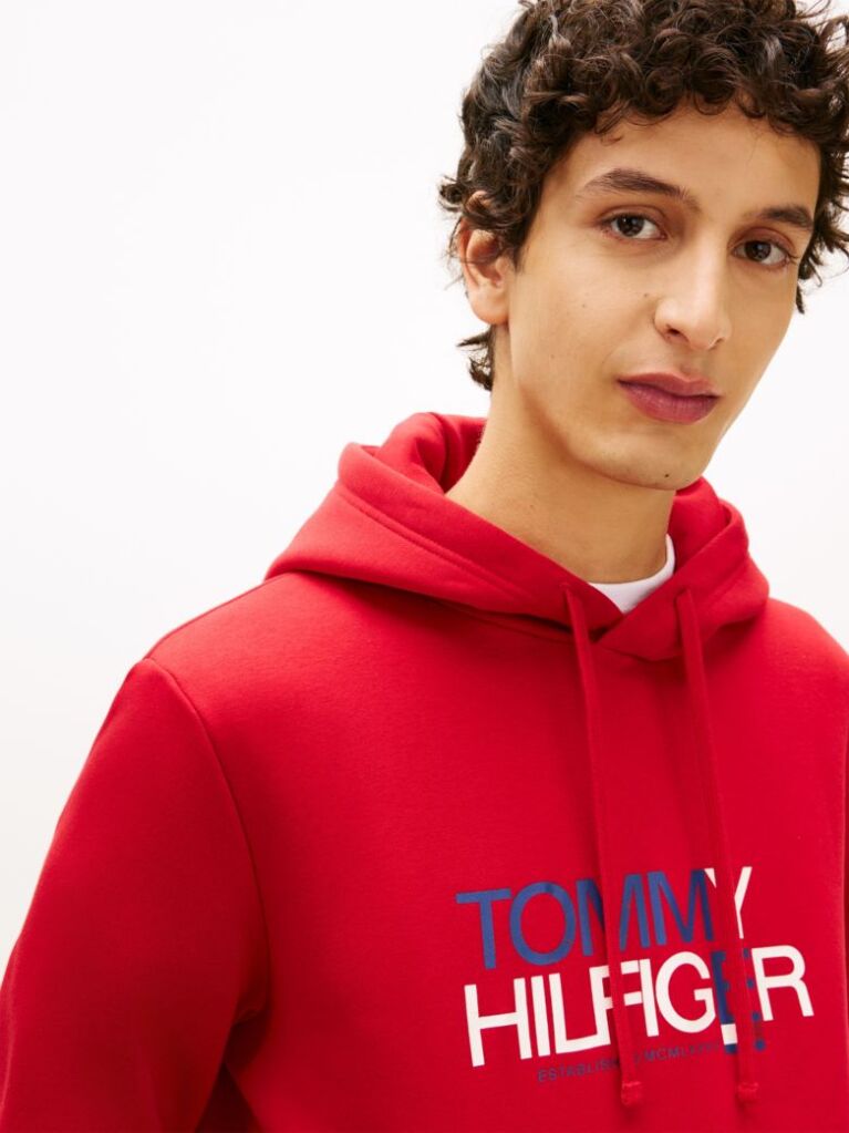 Red Logo Graphic Hoody  Men