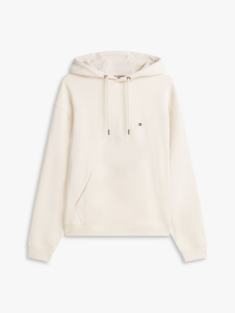 Beige Relaxed Back Flag Terry Hoody  Men