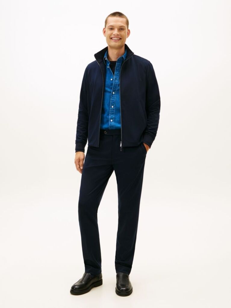 Blue Performance Smart Casual Zip-Thru Jumper  Men