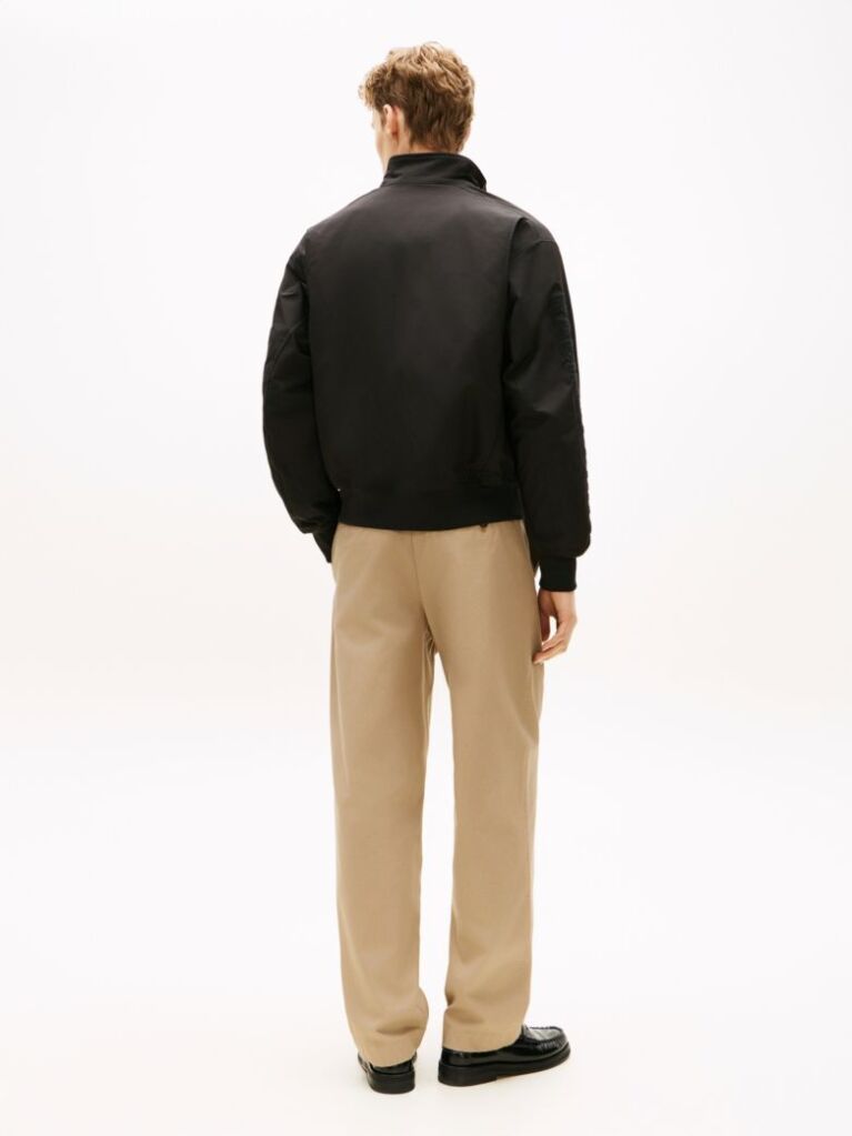 Black Logo Embroidery Racing Jacket  Men