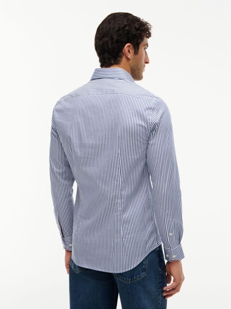 Μπλε Smart Casual Ριγέ Πουκάμισο Σε Slim Γραμμή  Άνδρες