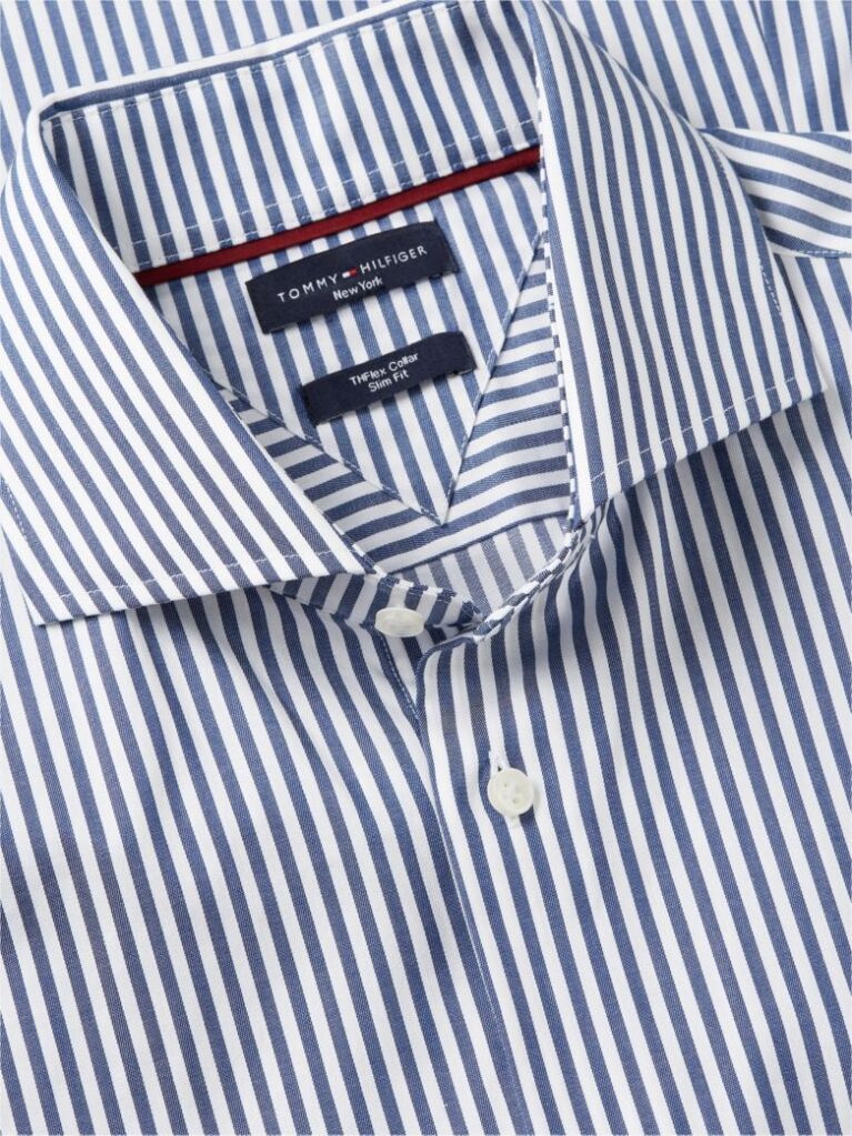 Μπλε Smart Casual Ριγέ Πουκάμισο Σε Slim Γραμμή  Άνδρες