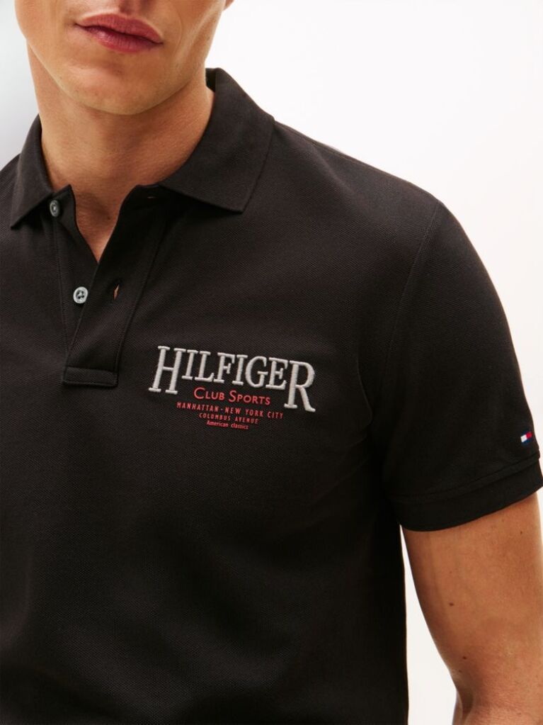 Black Regular Fit Heritage Logo Polo Shirt  Men
