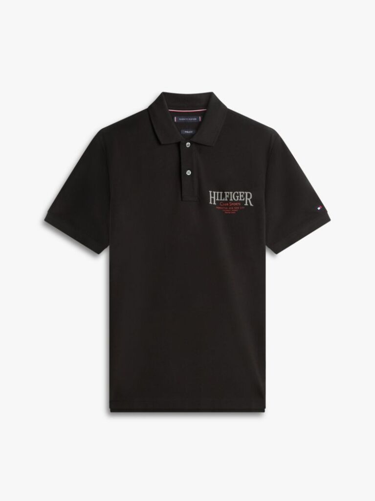 Black Regular Fit Heritage Logo Polo Shirt  Men