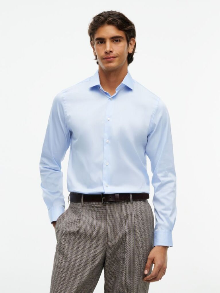 Μπλε Smart Casual TH Flex Πουκάμισο Σε Slim Γραμμή  Άνδρες