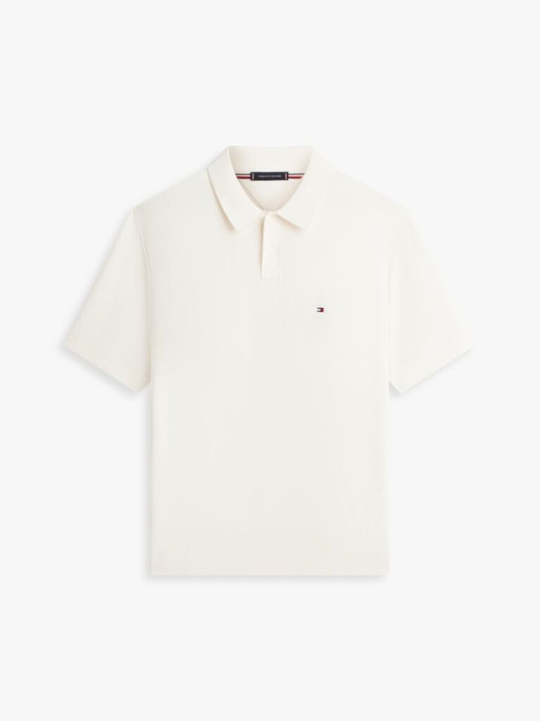Beige Relaxed Fit Knit Polo Shirt  Men