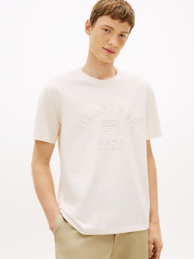 Άσπρο T-Shirt Με Λογότυπο  Άνδρες