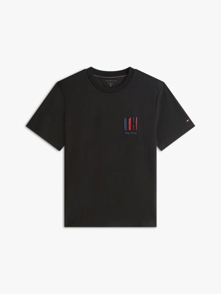 Black This T-shirt is made from performance stretch Pima cotton and given an extra tactile touch by the embossed logo.  Men