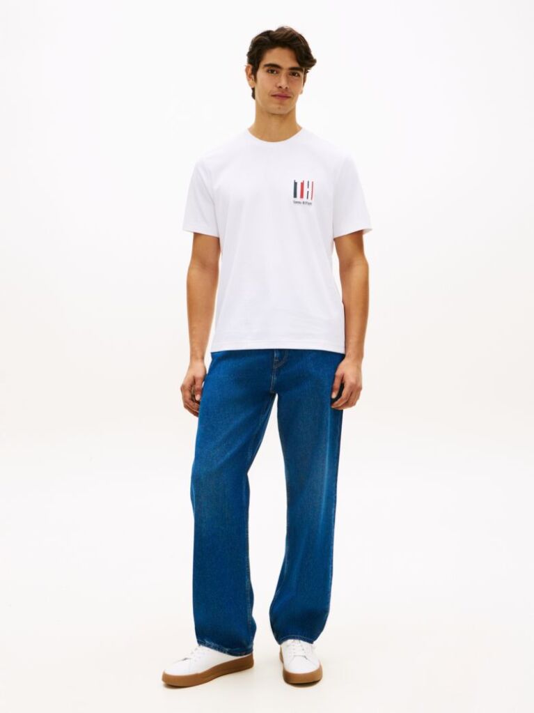 Άσπρο Performance T-Shirt Με Κεντητό Λογότυπο  Άνδρες