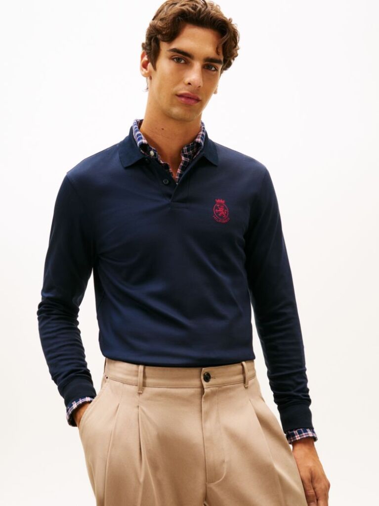 Blue TH Crest Regular Fit Polo Shirt  Men