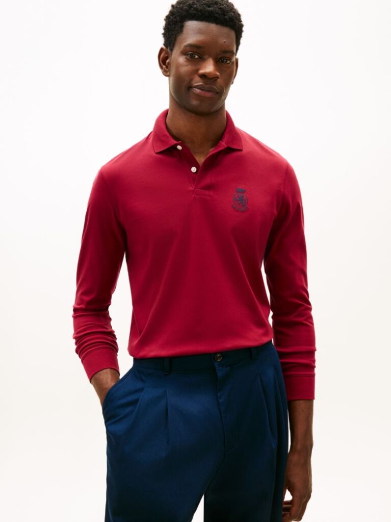 Red TH Crest Regular Fit Polo Shirt  Men
