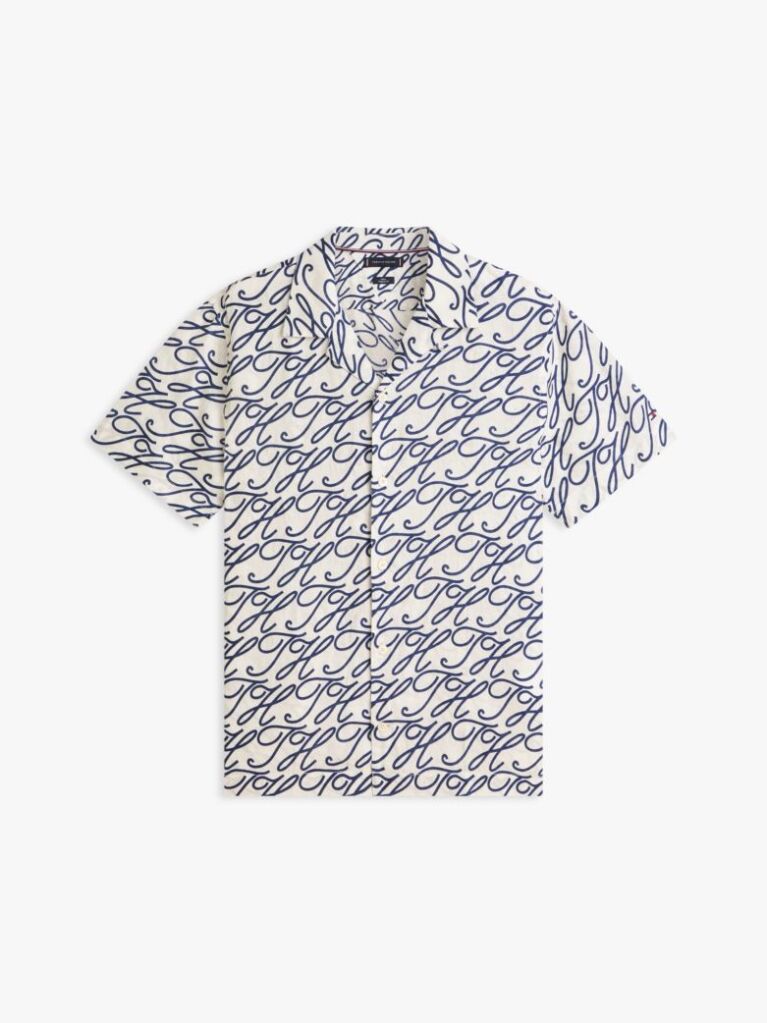 Multi Regular Fit Pure Linen Short Sleeve Shirt  Men