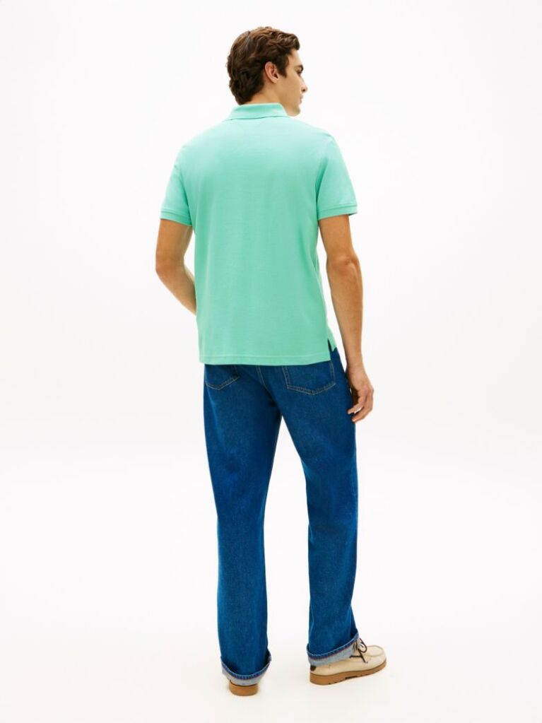 Blue Regular Fit Logo Pique Polo Shirt  Men