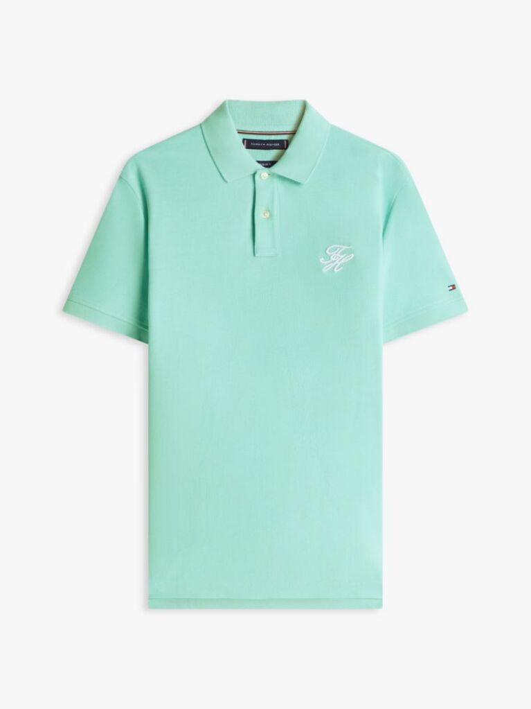 Blue Regular Fit Logo Pique Polo Shirt  Men