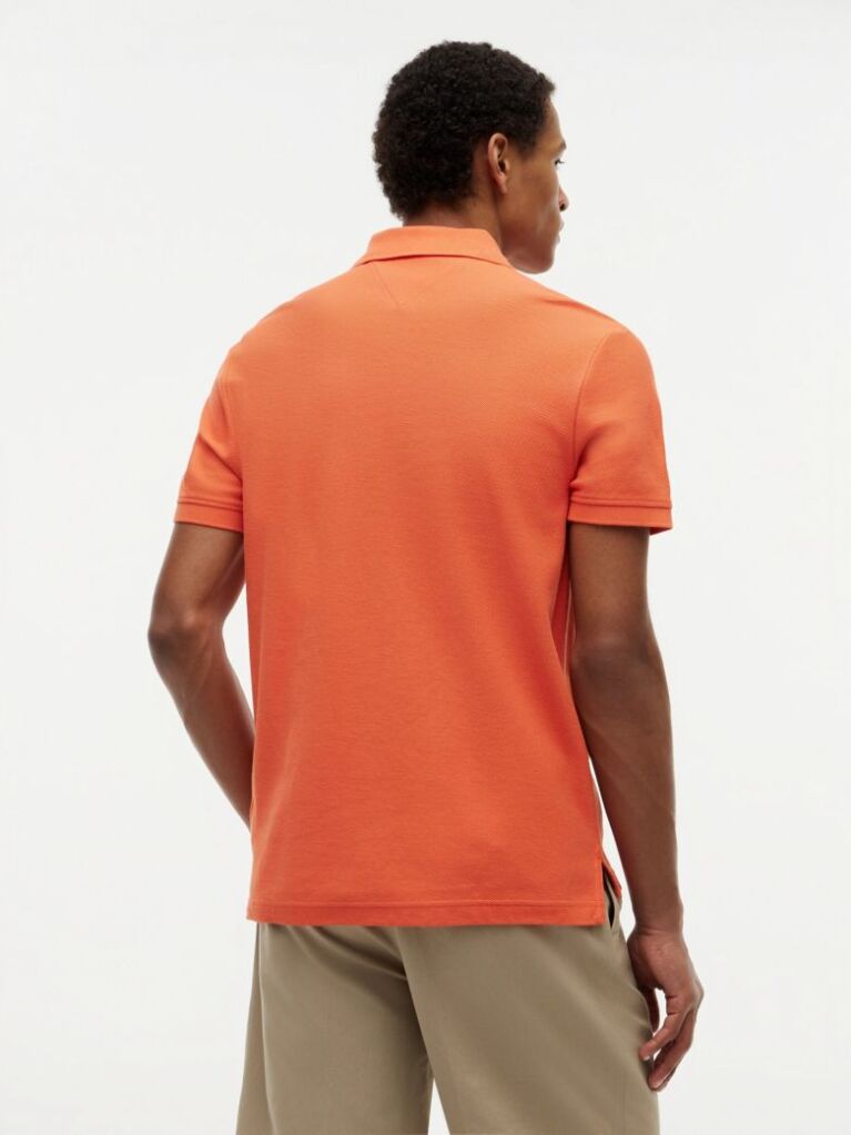 Orange Regular Fit Logo Pique Polo Shirt  Men