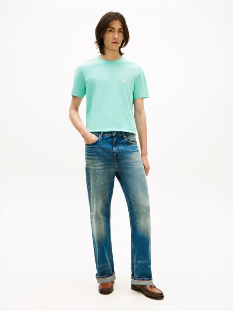 Blue Logo Embroidery Jersey T-Shirt  Men
