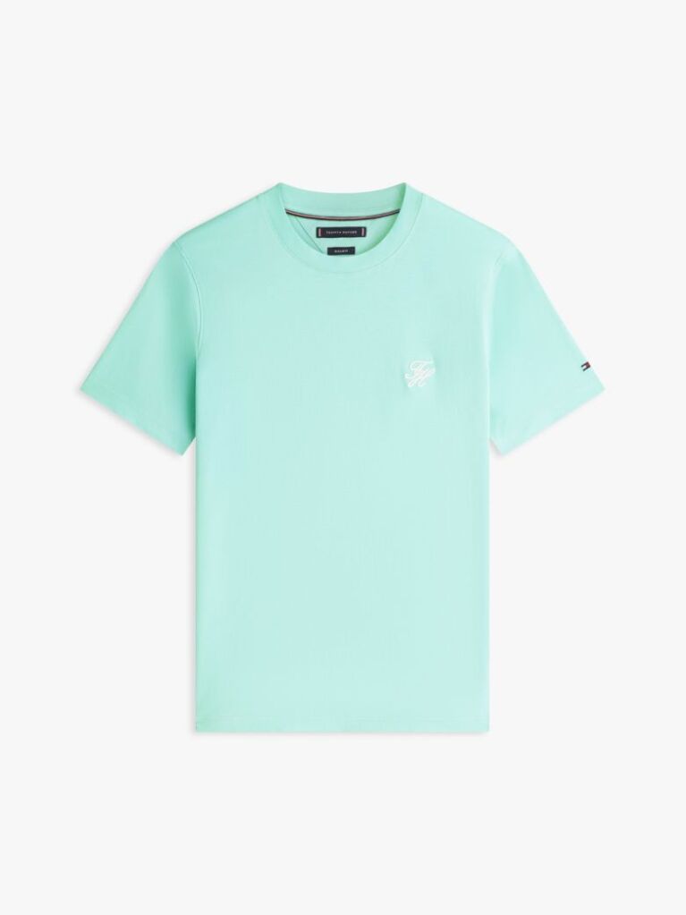 Blue Logo Embroidery Jersey T-Shirt  Men