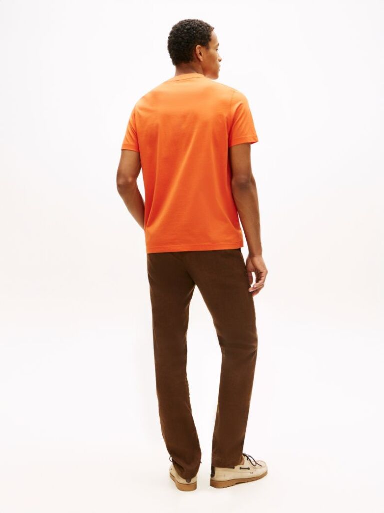 Orange Logo Embroidery Jersey T-Shirt  Men