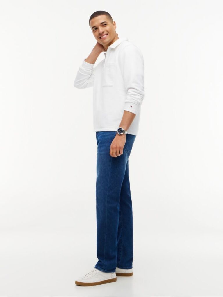 Blue Denton Slim Straight Leg Jeans  Men