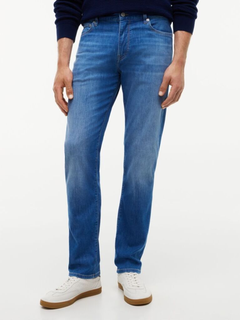Blue Slim Straight Denton Pants  Men