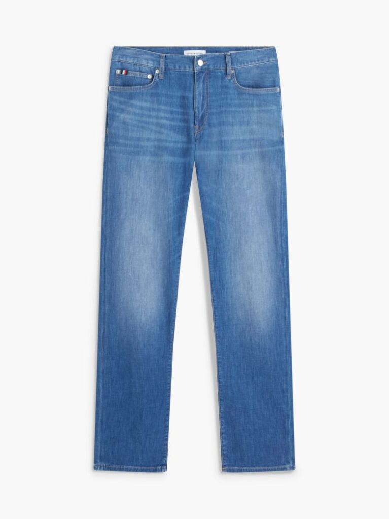 Blue Slim Straight Denton Pants  Men