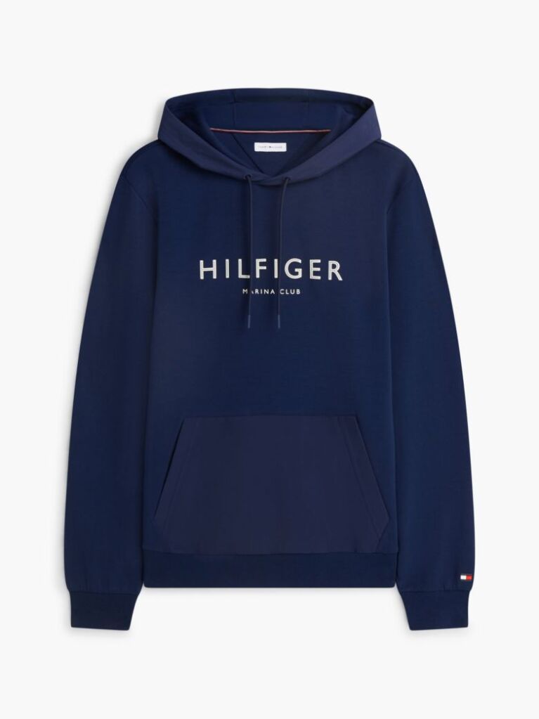 Blue Logo Drawstring Hoody  Men